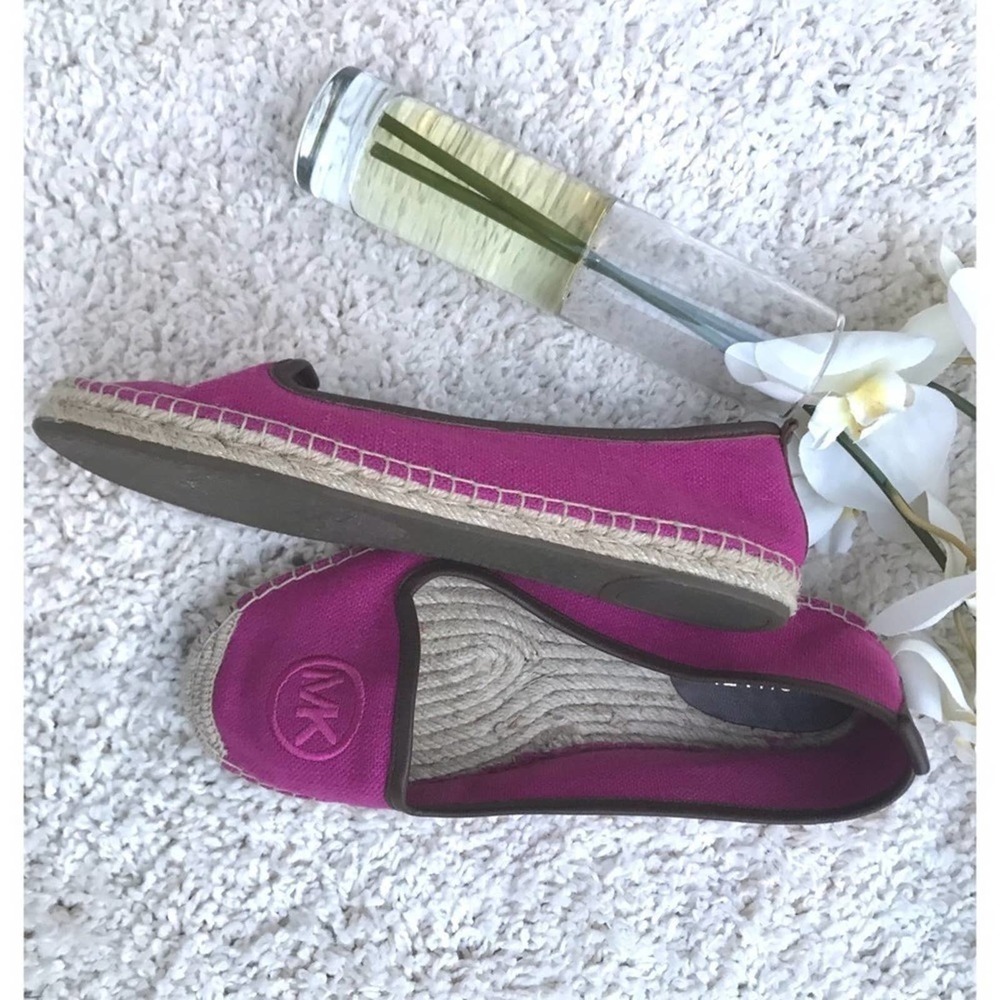 Michael Kors Fuschia leather trimmed espadrille 7 #33 - Picture 4 of 8